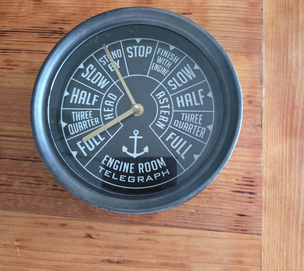 Engine Room Telegraph Wall Clock - Black